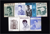 Seven various Elvis music sheets