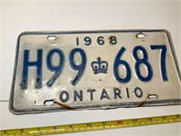 Ontario 1968 license plate