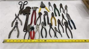 Pliers, Pipe Wrench, Wire Cutters, Barbed Wire