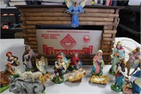 Lighted Nativity Stable & Figurines, not complete