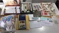 STAMPS, HANDKERCHIEFS, CIGAR BOX AND SLEEVES