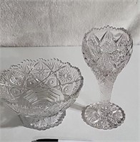 Crystal  bowl and vase