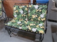 METAL ORNATE LOVESEAT WITH NEW CUSHIONS