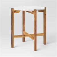 Wood and Marble Accent Table Natural (FA) - Thresh