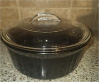 Vintage black corningware dish with lid