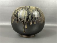 Jan Cannon Pottery Stoneware Drip Glazed Vase