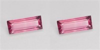 Natural Baguette Pink Tourmaline Pair - VVS