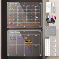 Acrylic Magnetic Calendar for Fridge and Wall, 16”
