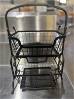 2-Tier Wire Basket Stand