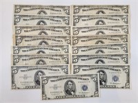 15 - $5 Silver Certificates