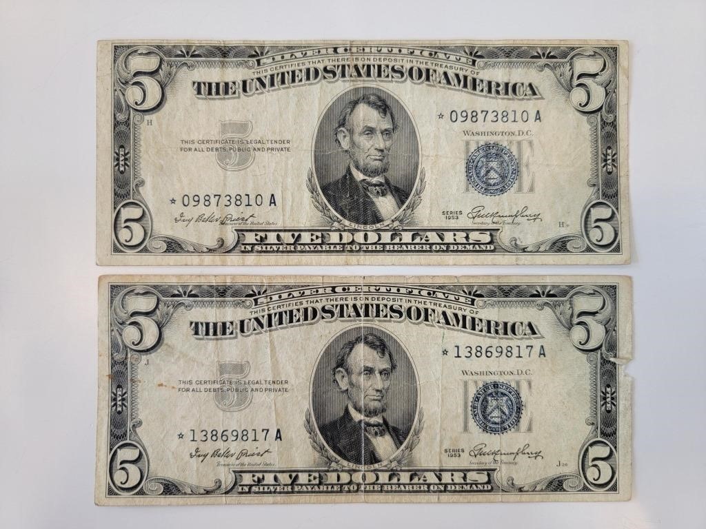 2 -  $5 Silver Certificate Star Notes