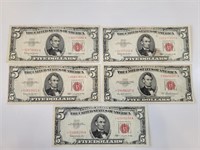 5 - $5 Legal Tender Red Seal Star Notes