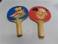 Unique vintage Ping Pong Paddles NIXON Face Scenes
