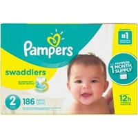 186Pcs Size 2 Pampers Swaddlers Diapers