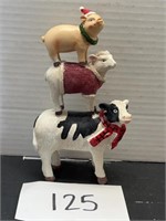 Ceramic farm house decor; pig; sheep; cow