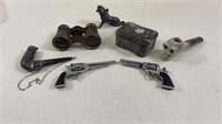Vintage Hubley Cap Guns Pipes Binoculars & more