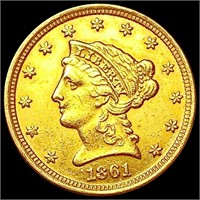 1861 $2.50 Gold Quarter Eagle UNCIRCULATED