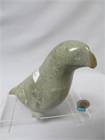 Inuit soapstone carving of ptarmigan, 7" high,