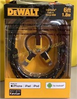 DeWalt 3 In 1 Lighting Type C Micro USB Cable