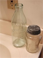 Milk Bottle and Other Vintage Jar