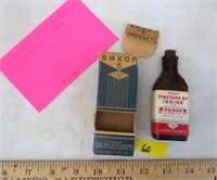 Saxon Iodine bottle w/box