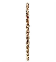 7.5" Rope Chain Braclelet 10k Yellow Gold