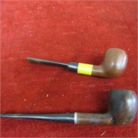 (2)Vintage wood smoking pipes.