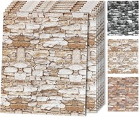 Lot of 2 10-Pack 3D Wall Panels  Light Brown Brick