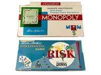 Vintage Board Games - 1959 RISK & 1961 Monopoly