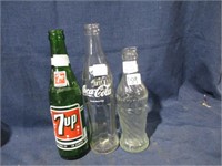 vintage pop bottles .