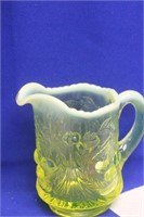 Opalescent Vaseline Glass Pitcher