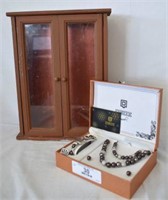 Necklace Cabinet and Chocolate Pearl Jewelry Set