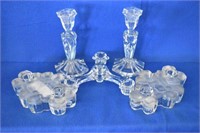 5 Pc Glass Candleholders