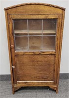 Antique small oak cabinet - 44" tall x 24" wide x
