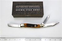 Rough Rider Brown Stag Bone Folding Knife