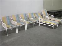 6 Piece Metal Patio Set - 4 Chairs & 2 Lounges