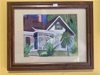 Framed original watercolor by Beth Christy, local