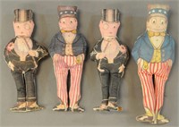 FOUR LITHOGRAPHED CLOTH BROWNIE FIGURES