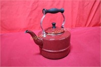 Red Enamelware Tea Pot