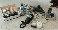 Landline cordless phones, cell phone, timers