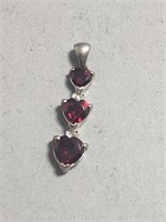 10 ESX Heart Pendant- Red Garnet
