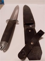 Bud K knife with a leather holder 15 in Long