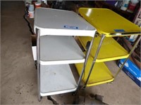 2 kitchen carts (1 missing 1 wheel)