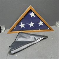 American Veteran Burial Flag w/ Display Case