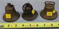 3- Antique Brass Bells