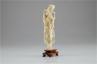 CHINESE IVORY CARVED FIGURE OF A LADY