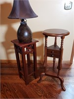 (2) Plant Stands & A Lamp