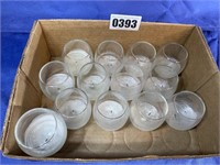 13 Glass Candle Holders, 2.5"T