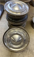 (4) Steel Wheels Chevrolet Caps, 15”, 5x4.5