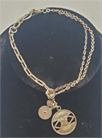 Sterling Coin "One Wish" Bracelet